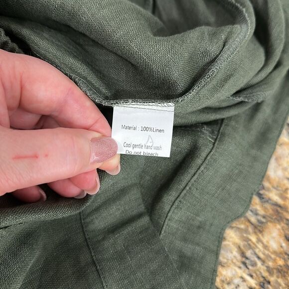 IXIMO Tapered Pants Linen Drawstring Back Elastic Waist Pants Size XL - Picture 7 of 11